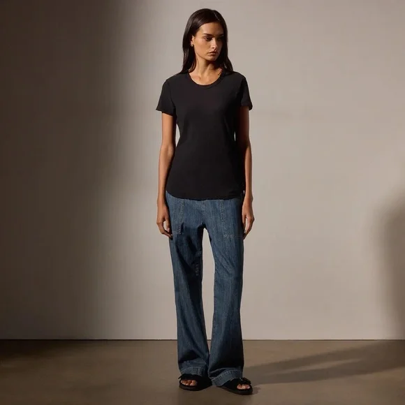 James Perse Sheer Slub Crew Neck Tee - Picture 6 of 13